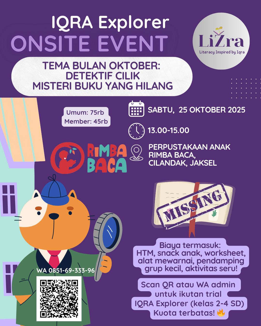 LiZra Onsite Event - Detektif Cilik, Misteri Buku yang Hilang