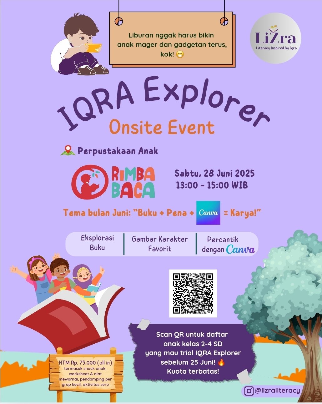 LiZra Onsite Event - Buku + Pena + Canva = Karya!